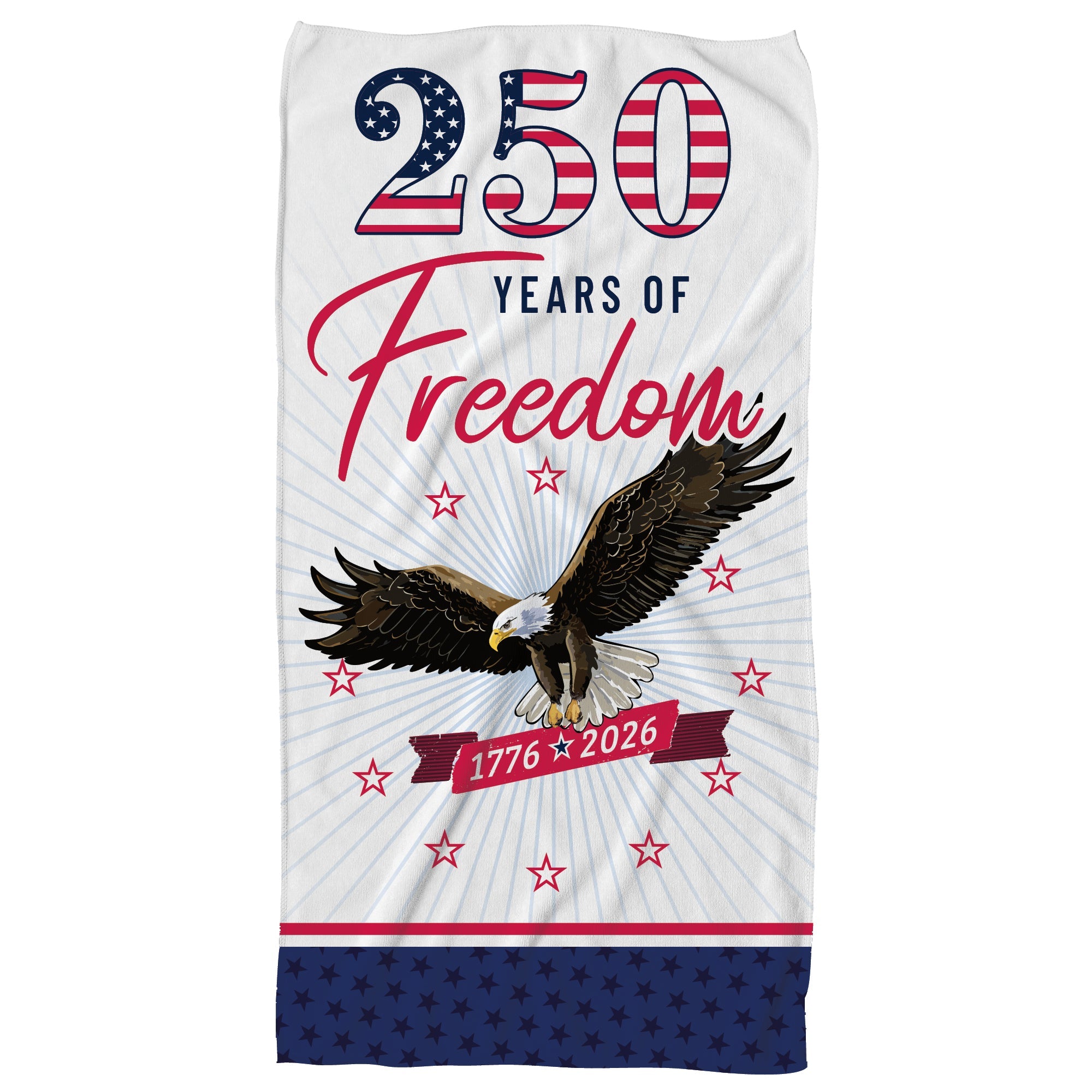 Personalized 250 Years of Freedom Eagle Beach Towel
