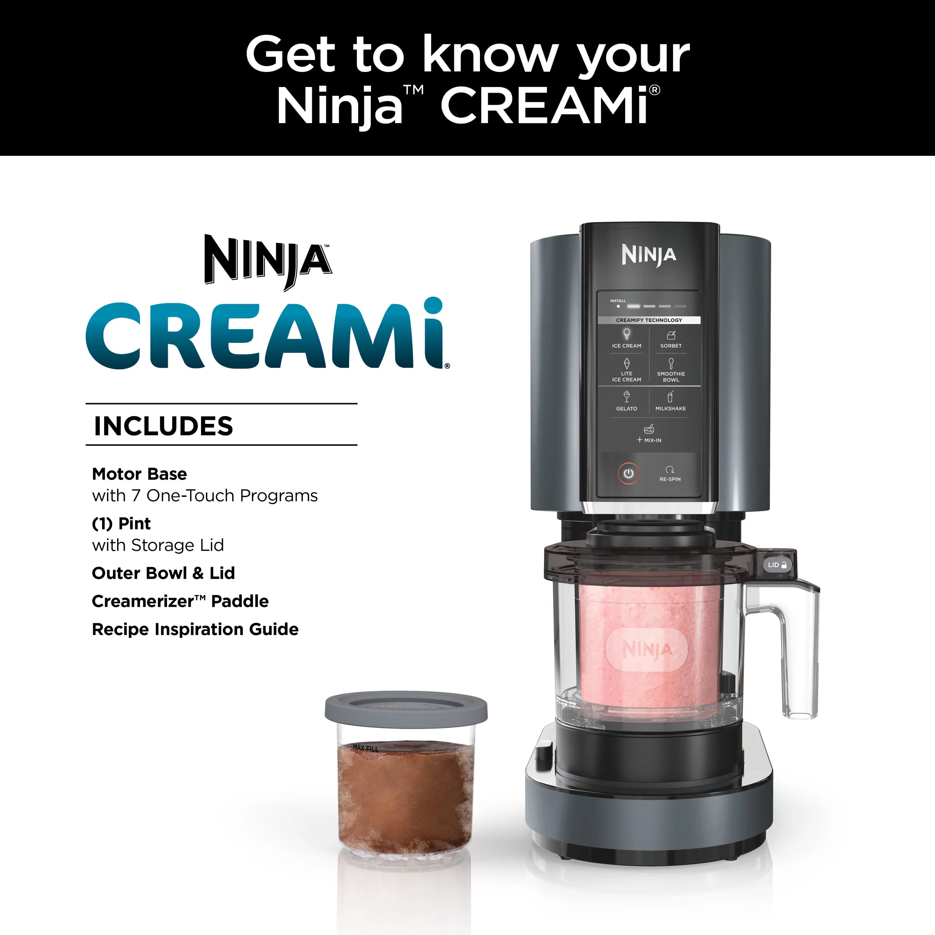 Silver Ice Cream Maker, 7 One-Touch Programs R265