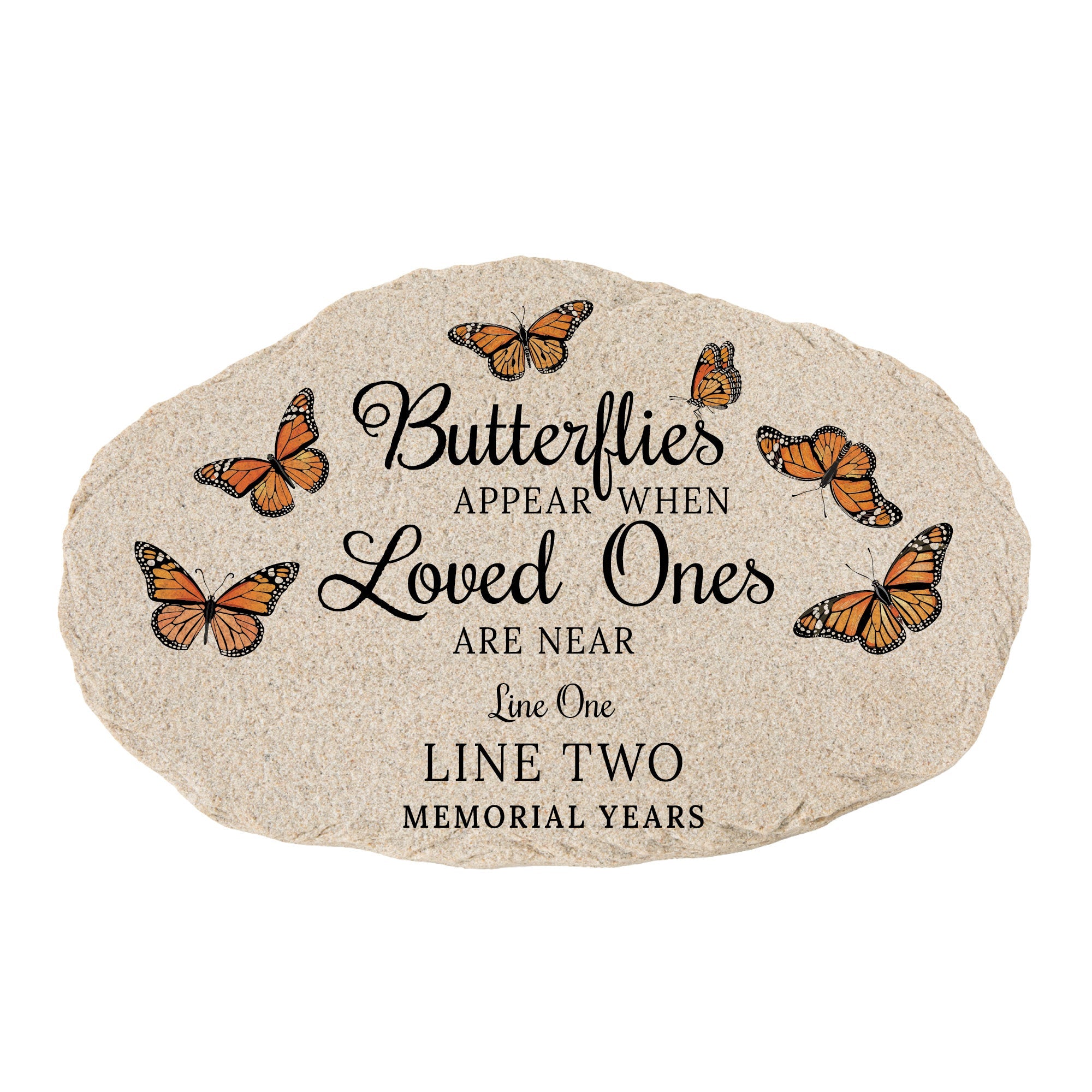 Personalized Butterflies Memorial Garden Stone