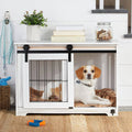 White Barn Door Pet Crate A96127