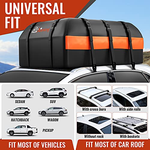 21 Cubic Feet Waterproof 840D Car Roof Bag with Anti-Slip Mat Z6665