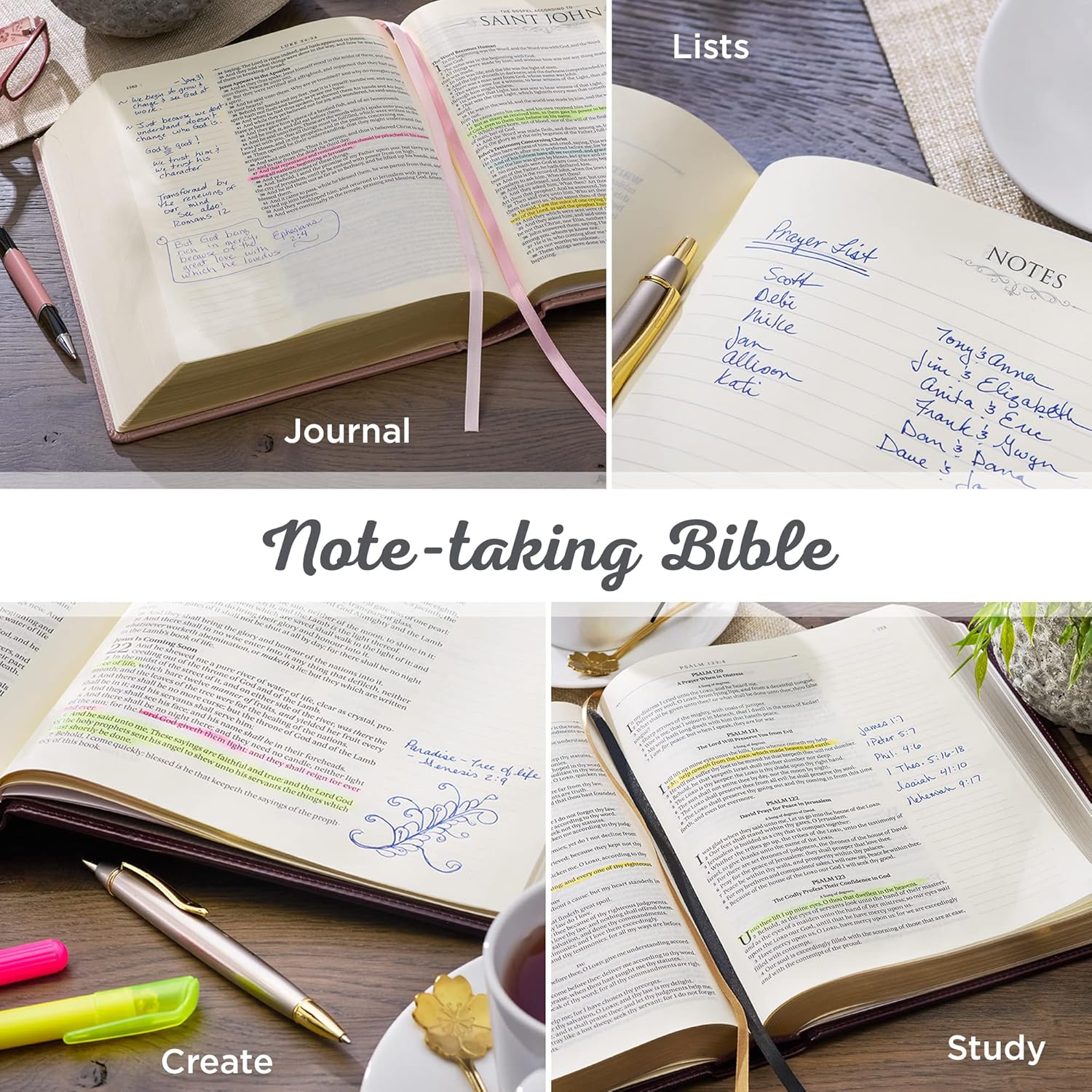 Large Print Faux Leather Navy Holy Bible B87703