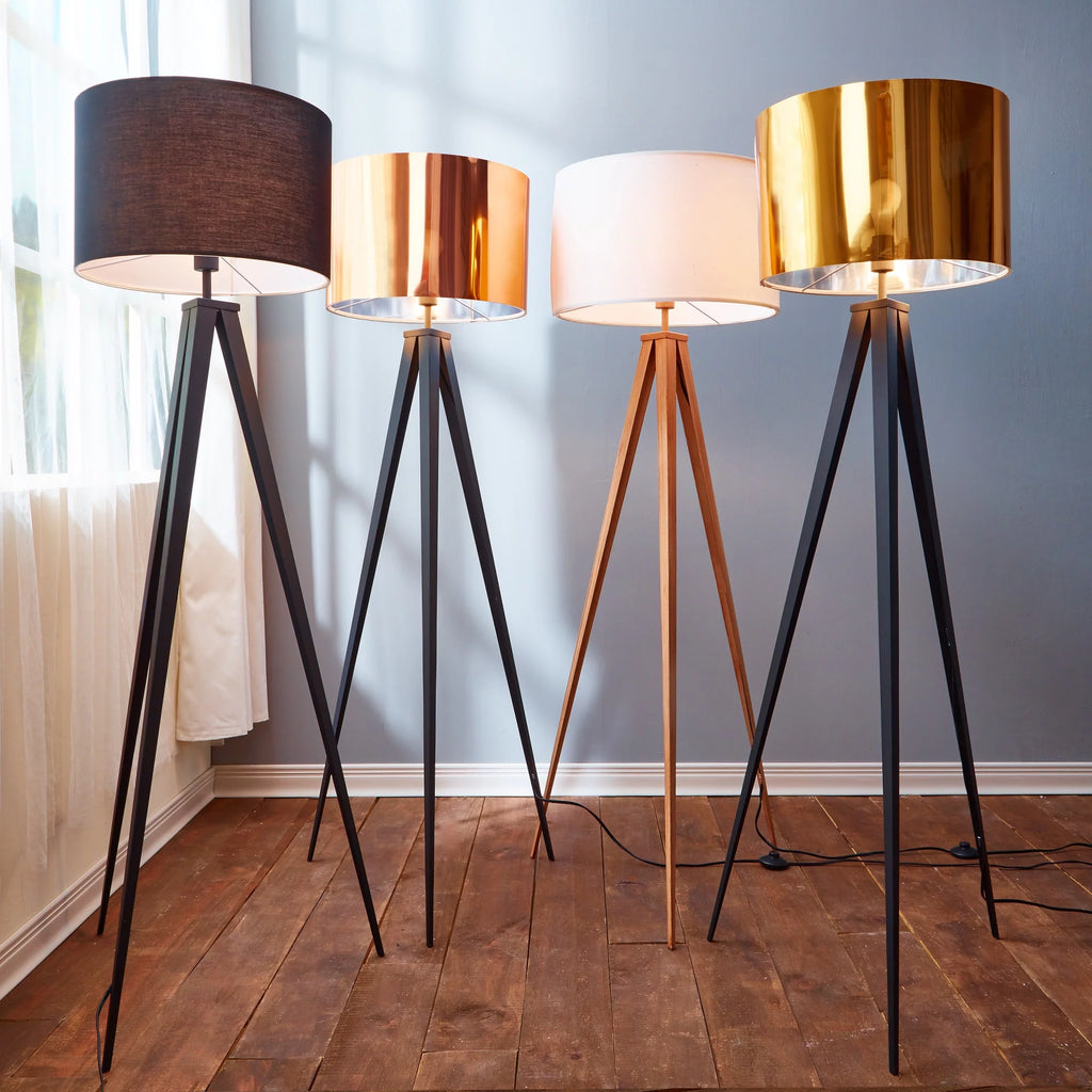 White Shade Tripod Floor Lamp J10792