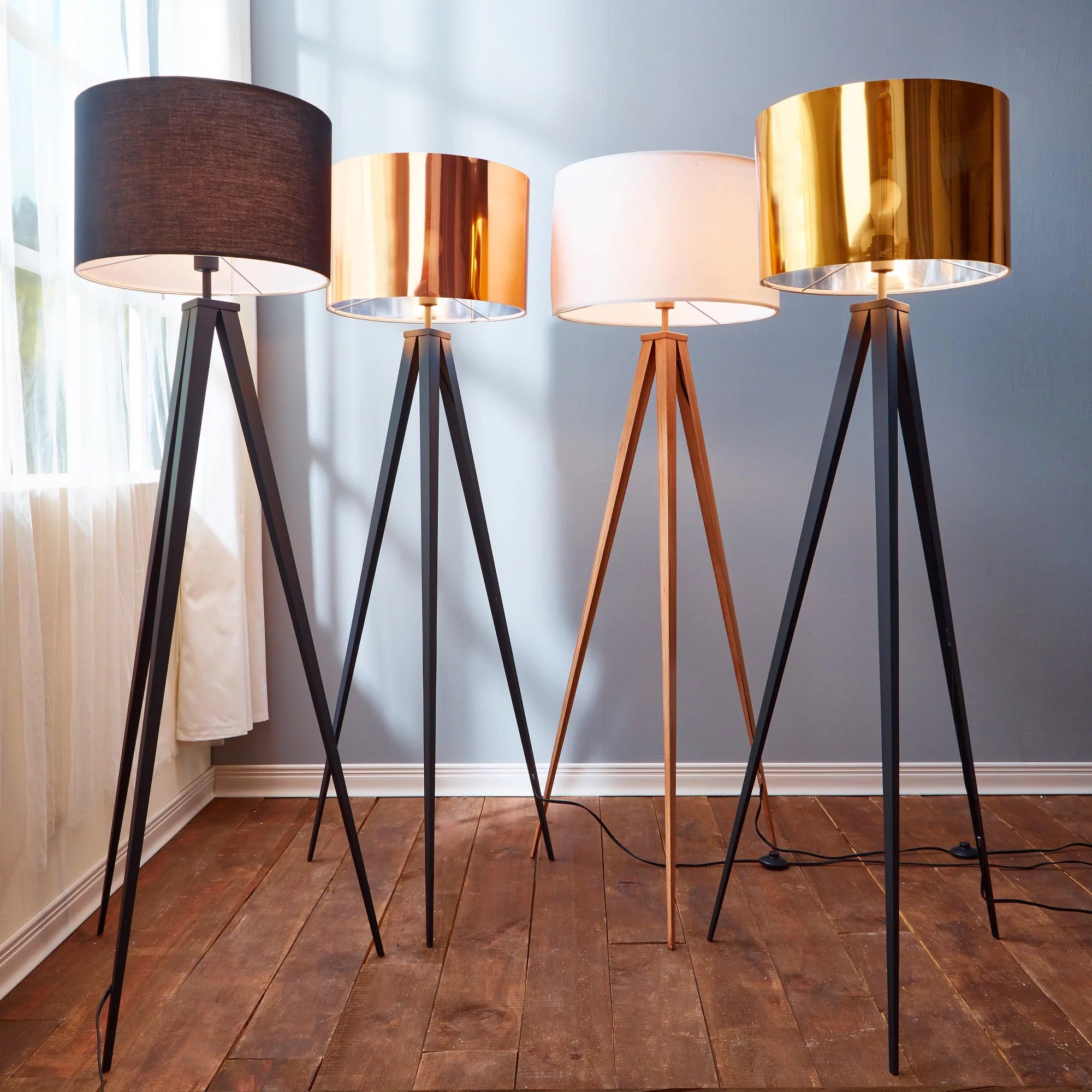 White Shade Tripod Floor Lamp J10792