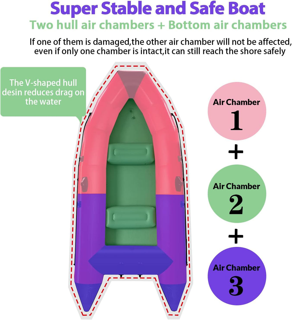10 ft 4 Persons Inflatable Boat with Paddles Air Pump Carry Bag N905