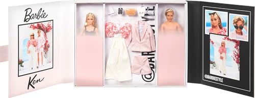 Barbie Style Doll 2-Pack and Ken Dolls Dressed in Resort-Wear Fashions and Swimsuits Y6349