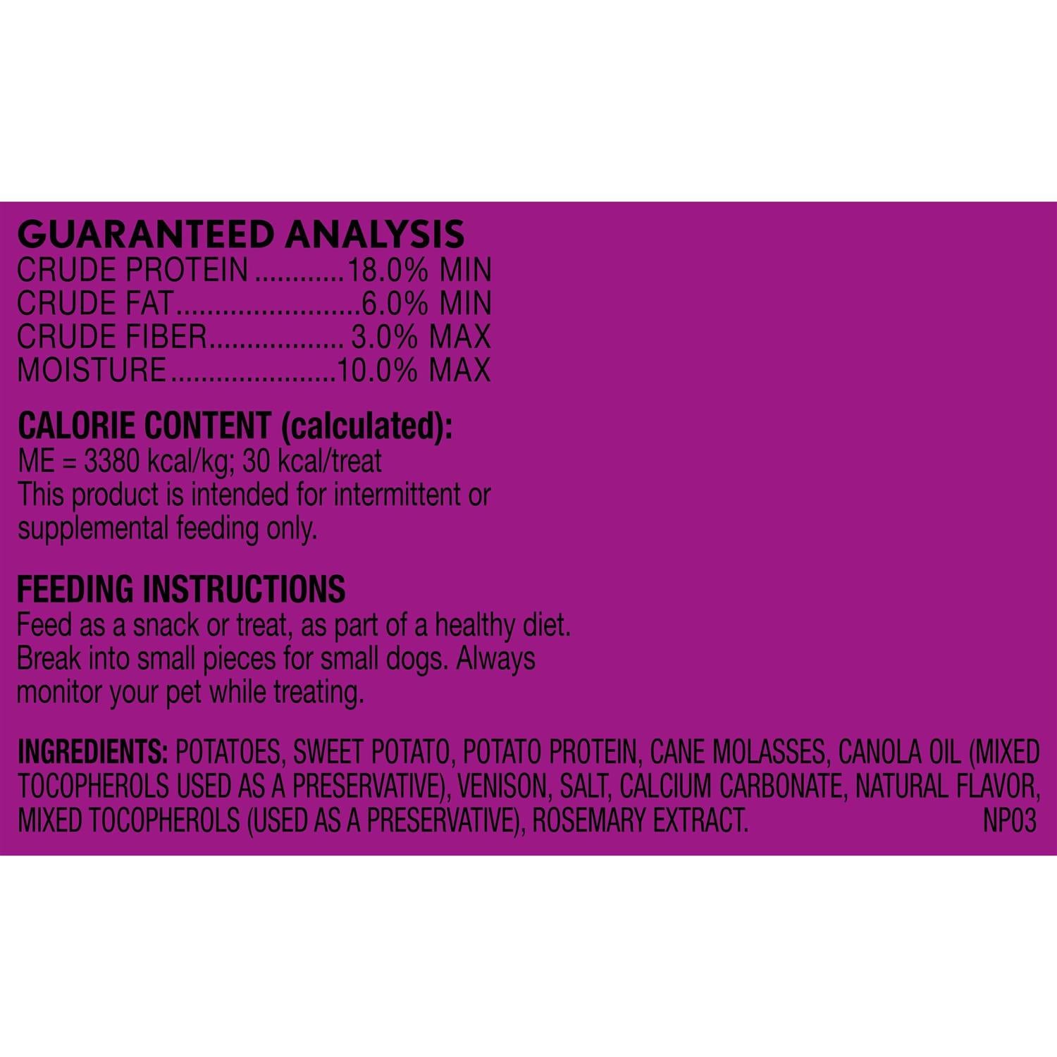 Sweet Potato & Venison Dog Treats X9860