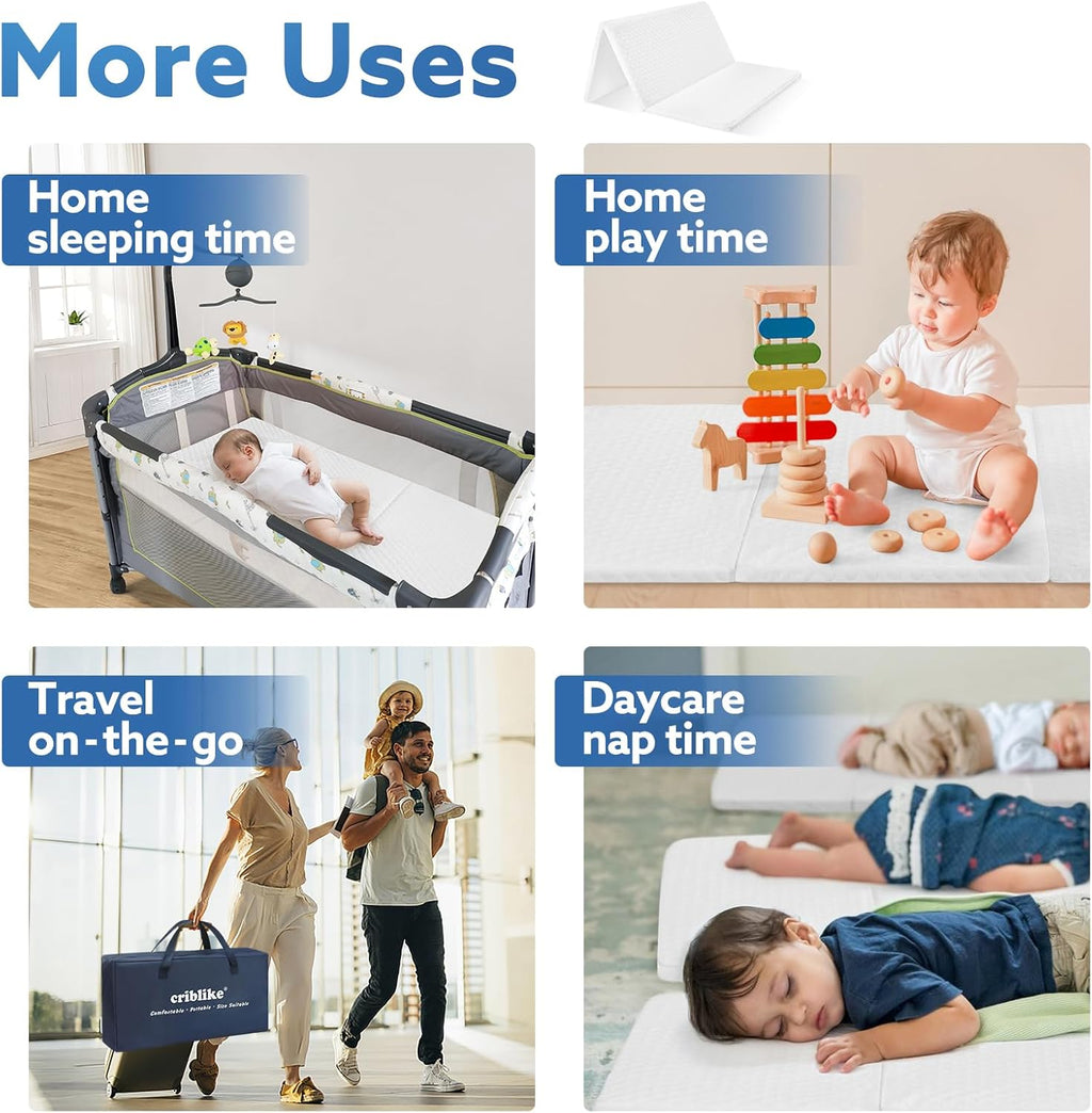 38’’x26’’ Waterproof Portable Crib Mattress Topper J33120