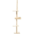 4-Level Carpeted Adjustable Floor to Ceiling Cat Tree with Cat Bed J19293