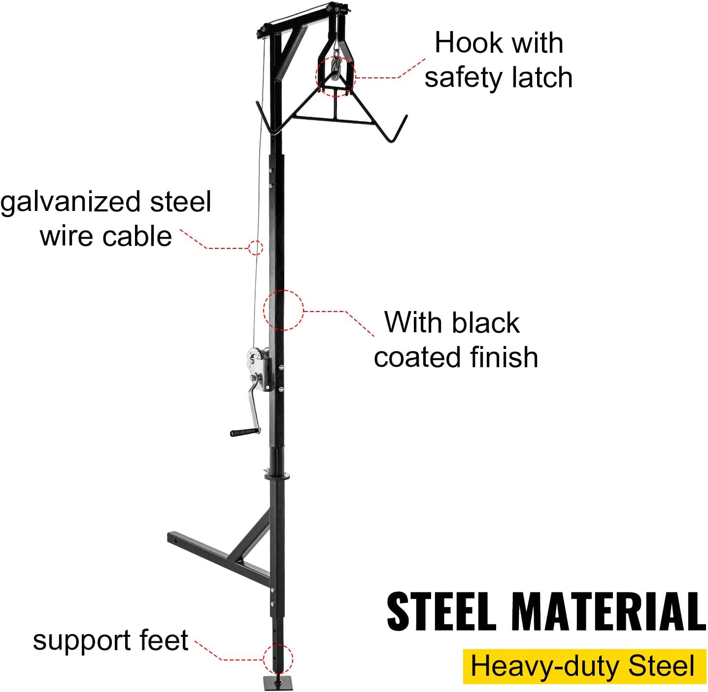 500lbs Capacity Hitch Game Hoist with Winch A594