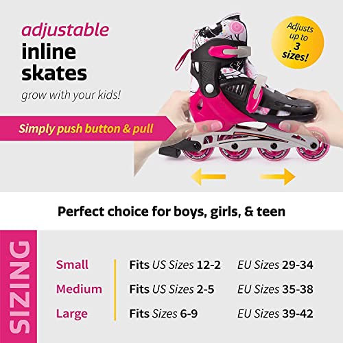 Pink Adjustable Inline Skates G6488