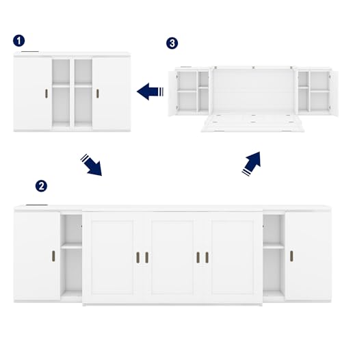 Queen Size Solid Wood Murphy Bed with USB Ports O411375