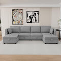 Gray U-Shape Modular Sofa with Storage I1523
