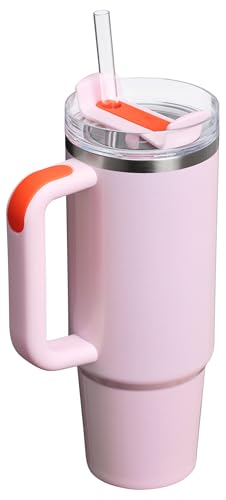 30 oz Insulated Stainless Steel Tumbler with Handle and Straw P35977