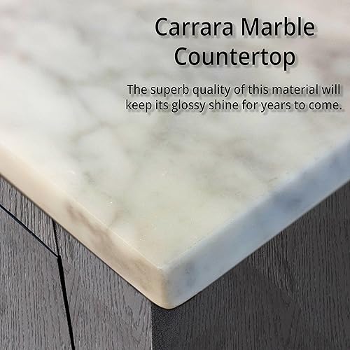 Dark Grey Double Bath Vanity with Carrara Marble Top S919
