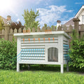 Outdoor Cat House Solid Wood Waterproof Roof 31.9" L x 18.9" W x 23.6" H X43566
