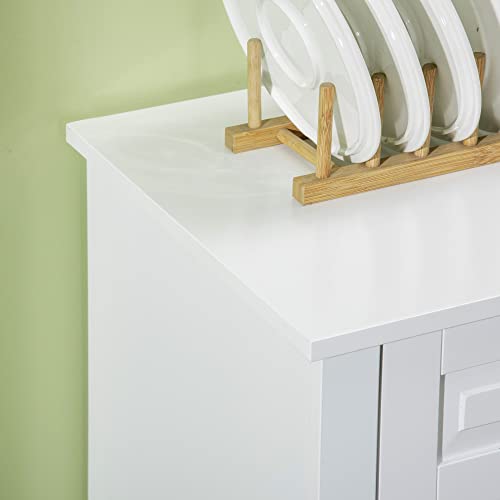 White Sideboard with 2 Drawers and Adjustable Shelves F6806