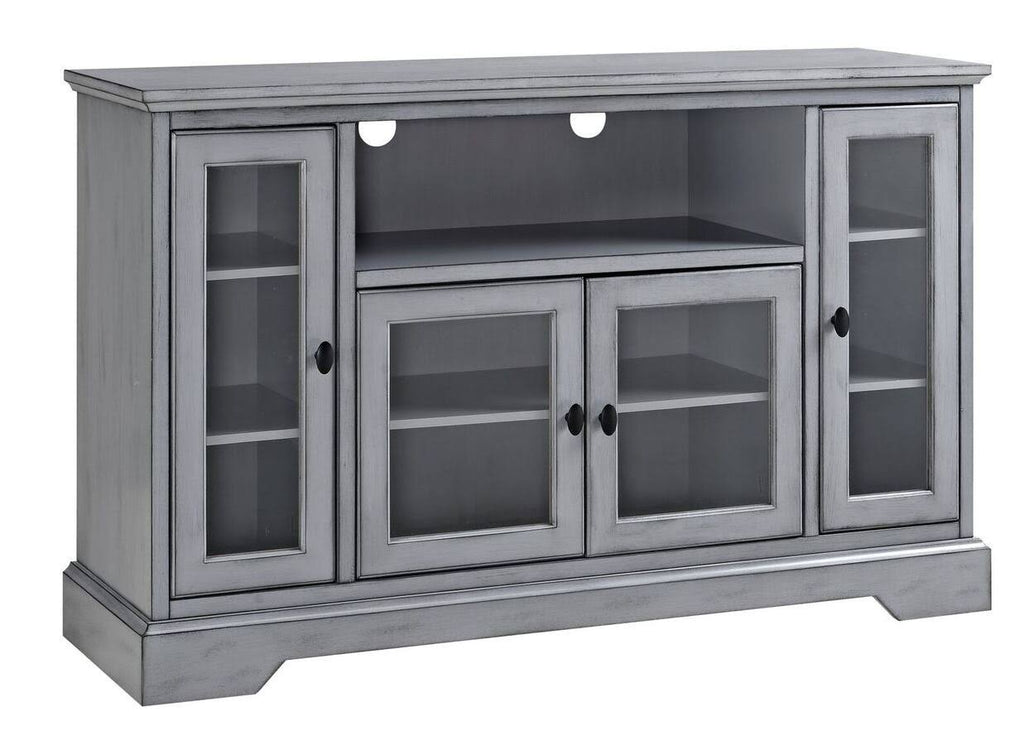 Antique Gray Wood TV Media Console A283998