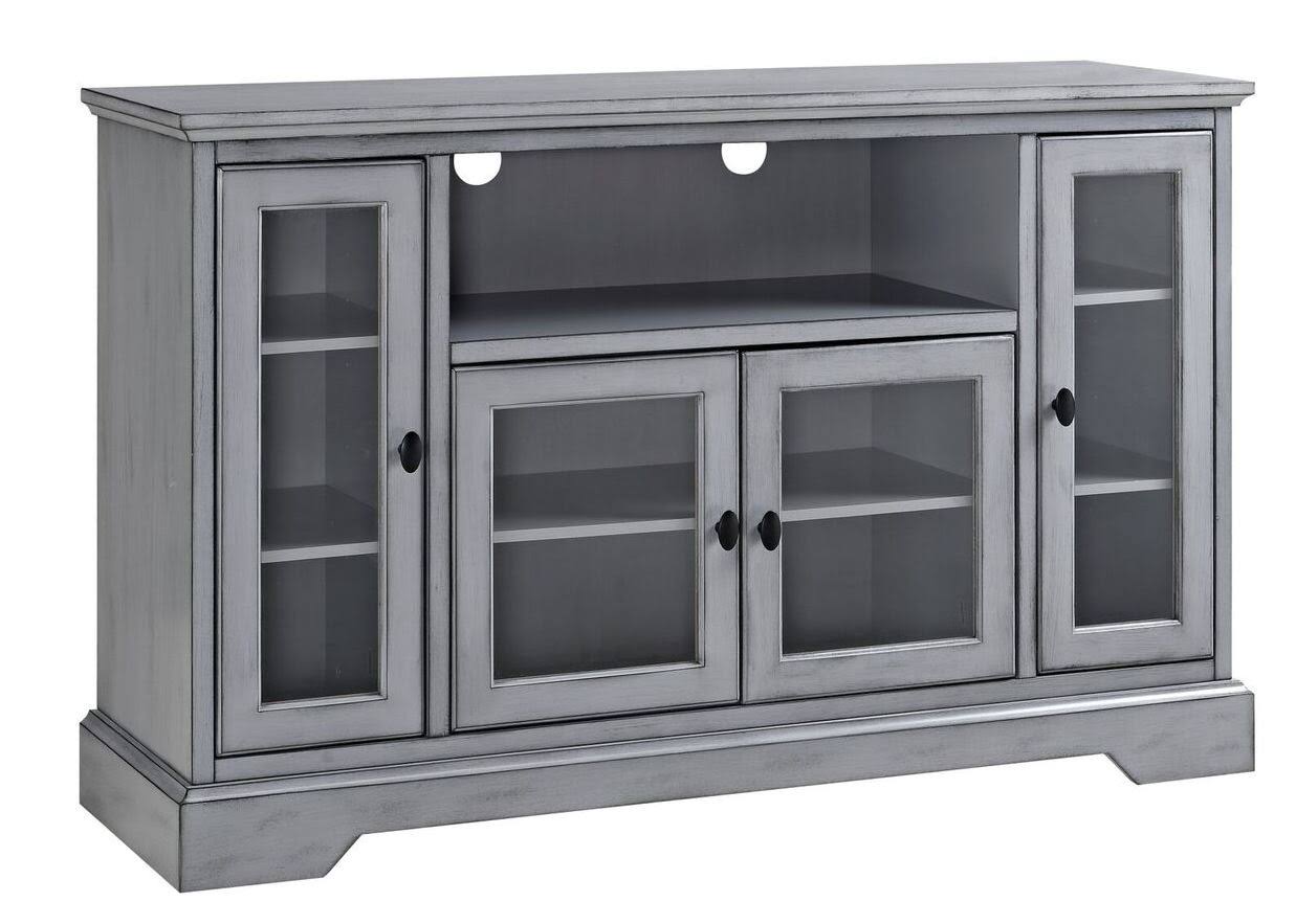 Antique Gray Wood TV Media Console A283998
