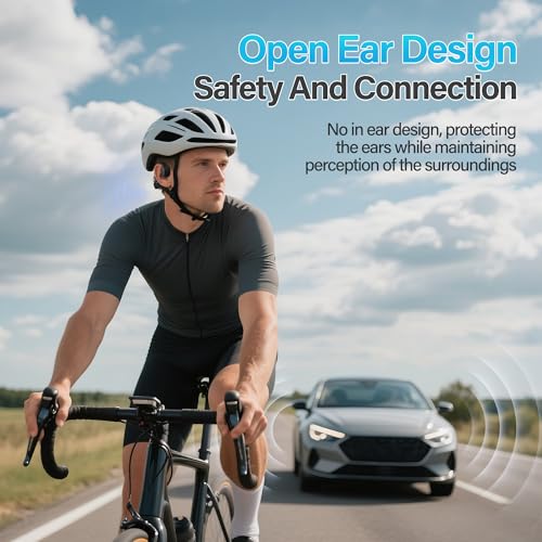 Black Wireless Open-Ear Headphones with Mic Z9488