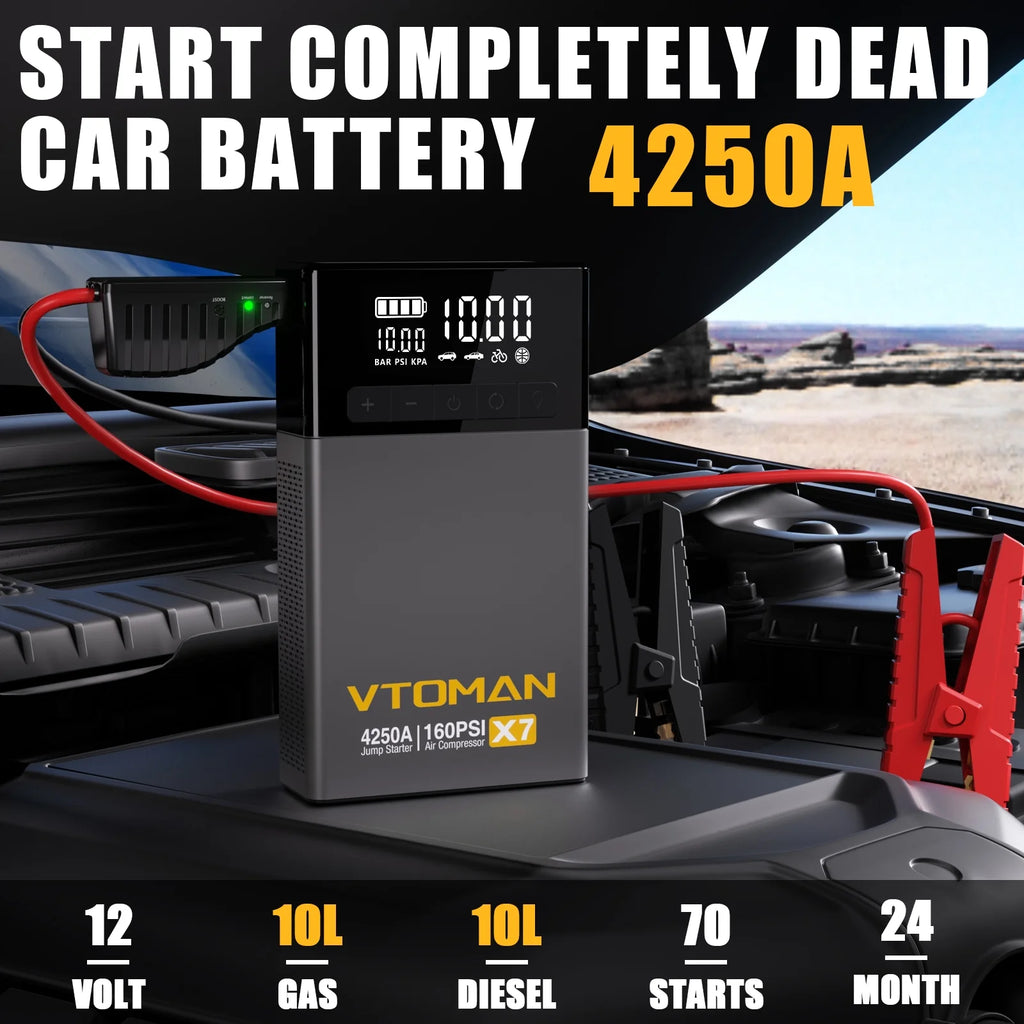 4250A Peak Car Starter with 160PSI Tire Inflator E958