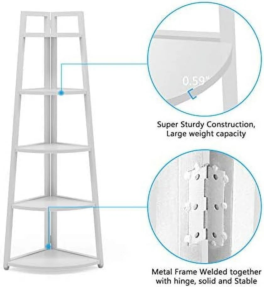 Gold 5 Tier Corner Bookshelf E455