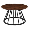 Dark Walnut Black Wood Coffee Table with Metal Base J309450
