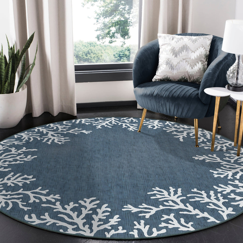 Carmel Coral Border Indoor Outdoor Area Rug