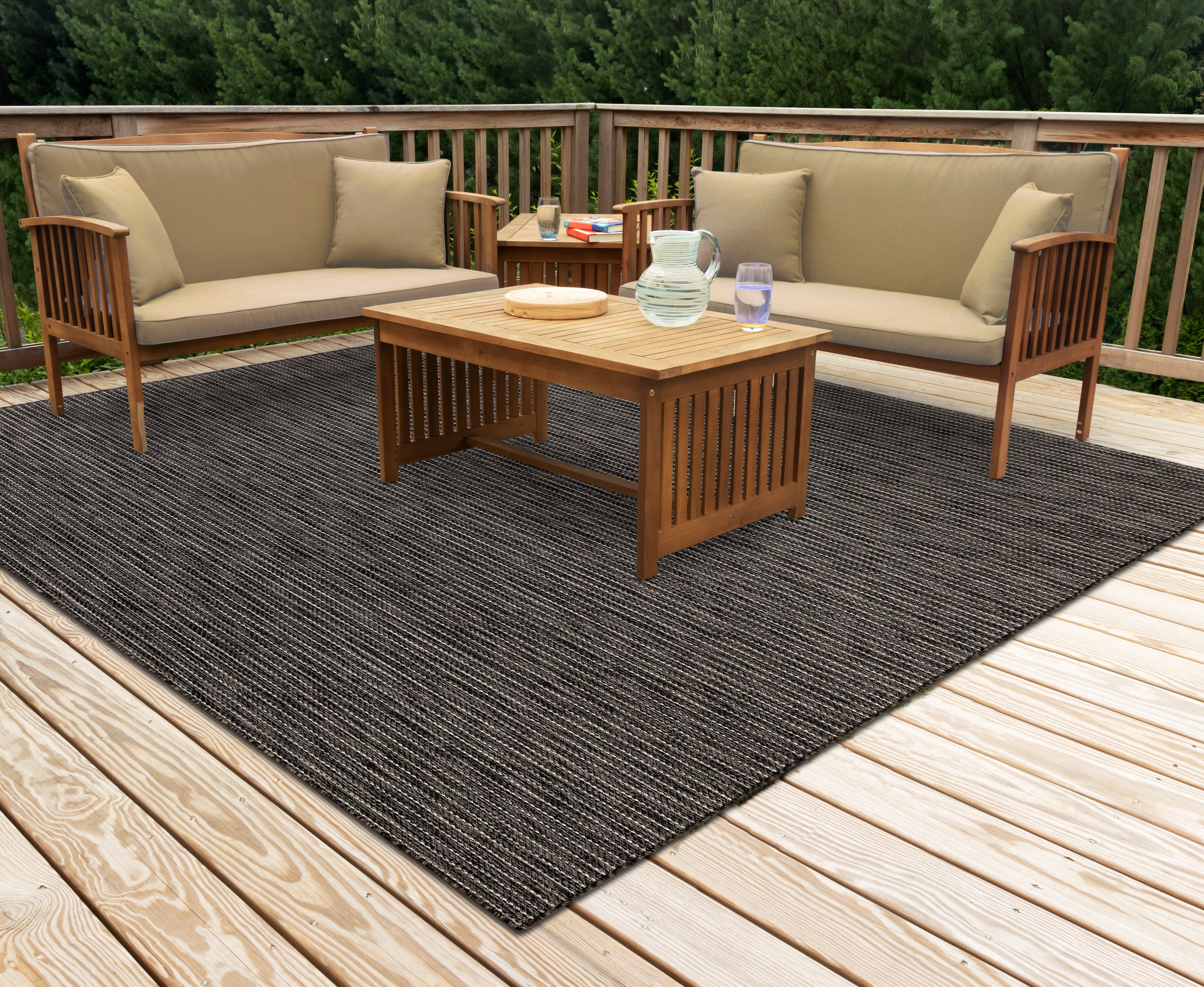 Carmel Texture Stripe Indoor Outdoor Area Rug