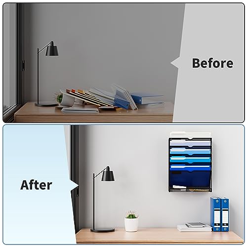 White 10-Tier Hanging Wall File Organizer J302