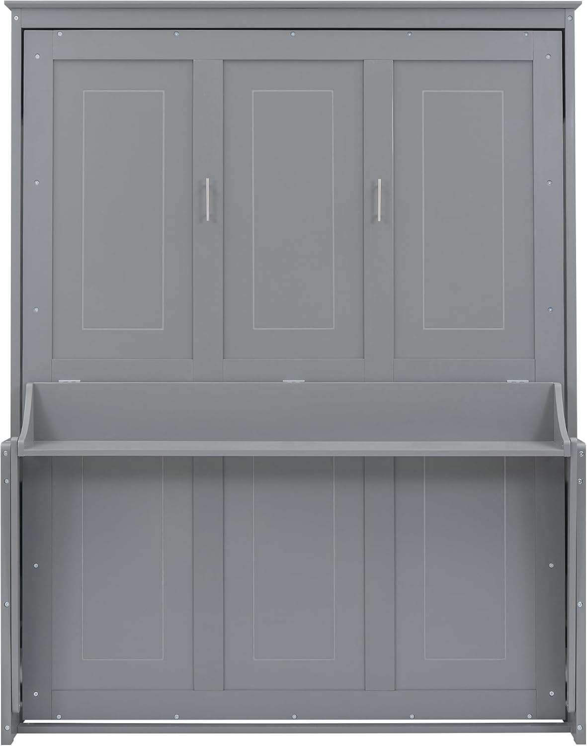 Gray Queen Murphy Bed with Shelf G5108