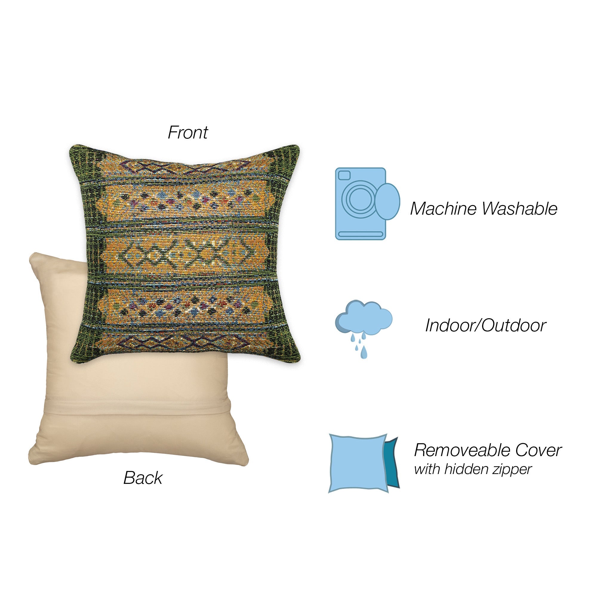 Marina Tribal Stripe Indoor Outdoor Throw Pillow