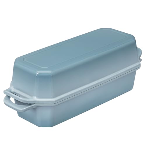 DarkCyan Enameled Cast Iron 9x5 Inch Loaf Pan with Lid U127654
