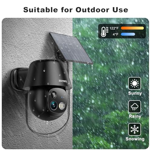 2K Pan/Tilt 360° View Solar/Battery Powered WiFi Security Cameras B632