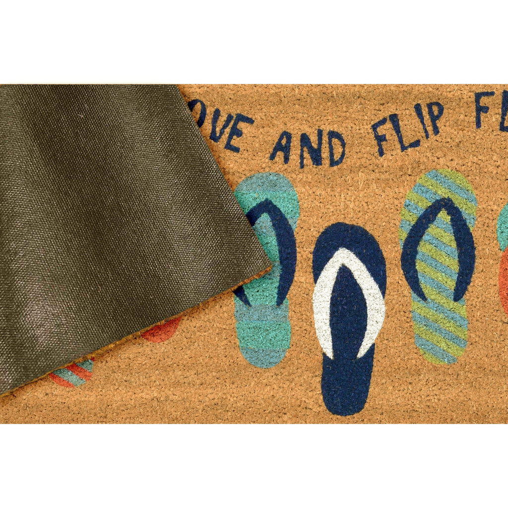 Natura Flip Flops Ombre Coir Doormat with Non-Slip Backing