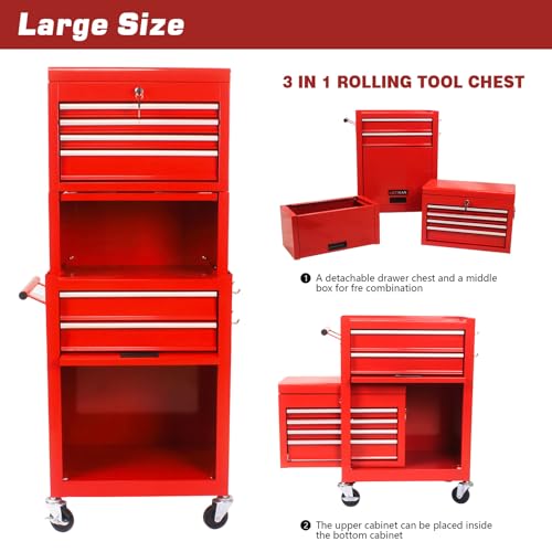Blue 6 Drawer Rolling Tool Chest with Wheels D669716
