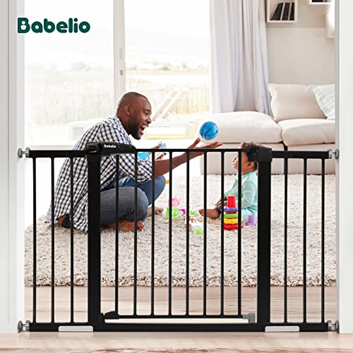 Black Metal Baby Gate, 29-43'' Wide, 30'' Tall N3353