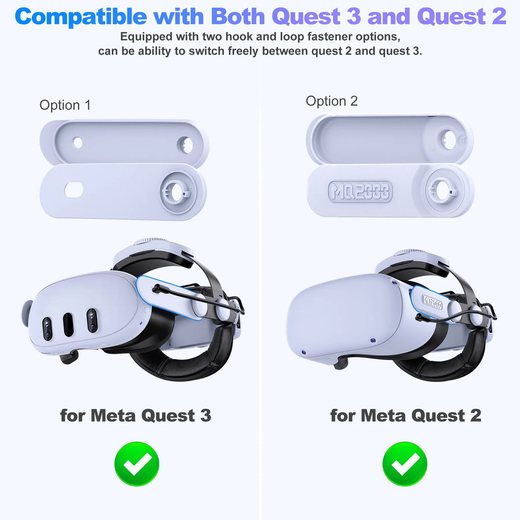 Head Strap with 7500mAh Rechargeable Battery for Oculus Quest 2 & 3 B10136