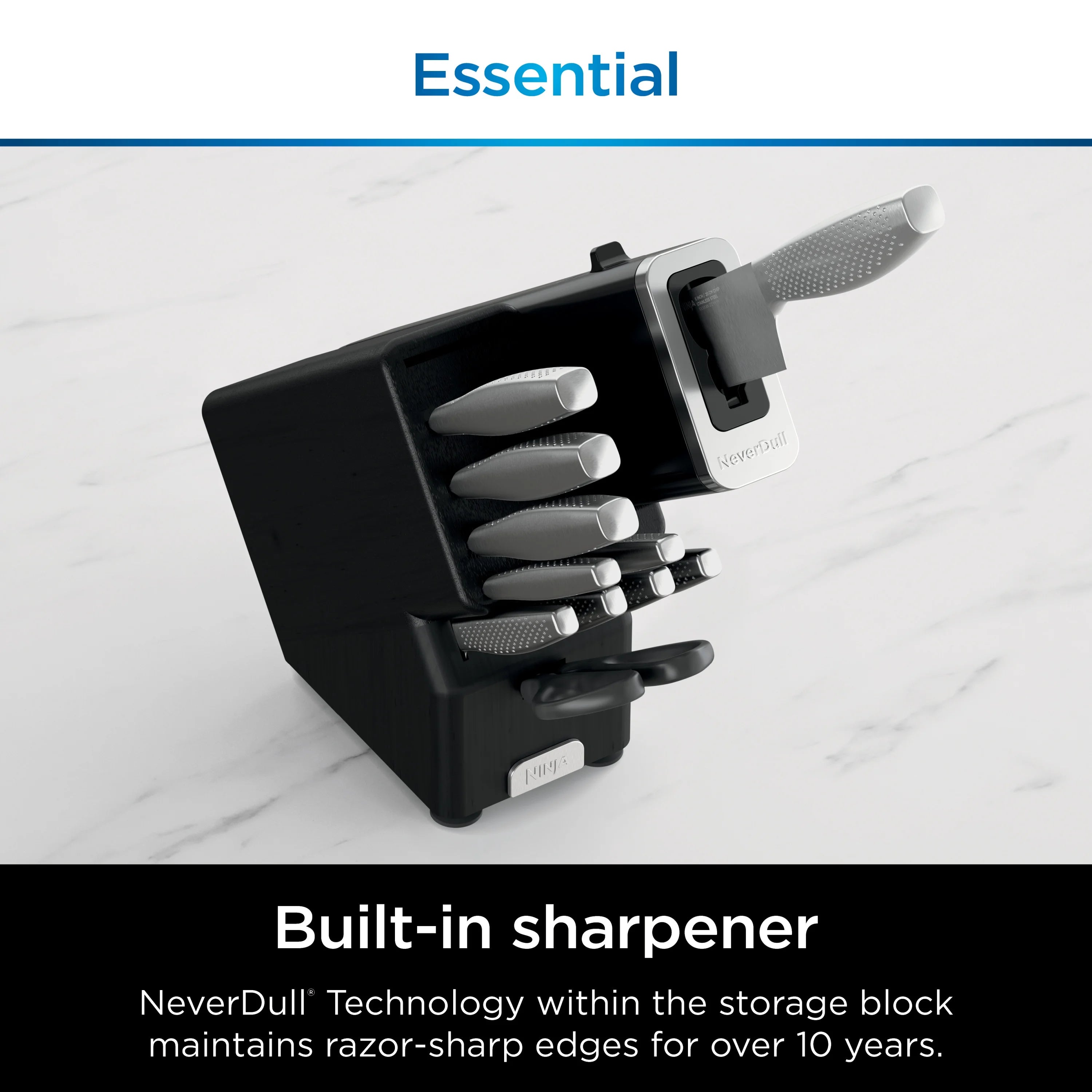12-Piece Stainless Steel Knife System with Built-in Sharpener V2021
