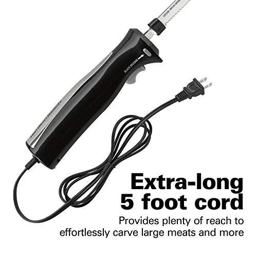 Black Electric Carving Knife with Storage Case and Serving Fork H101259