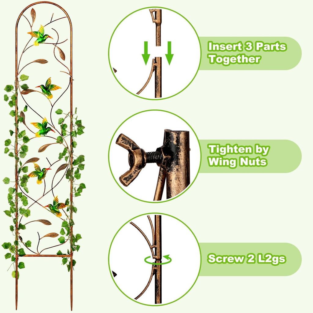 2 Pack 60 Inch High Metal Garden Trellis for Climbing Plants O957