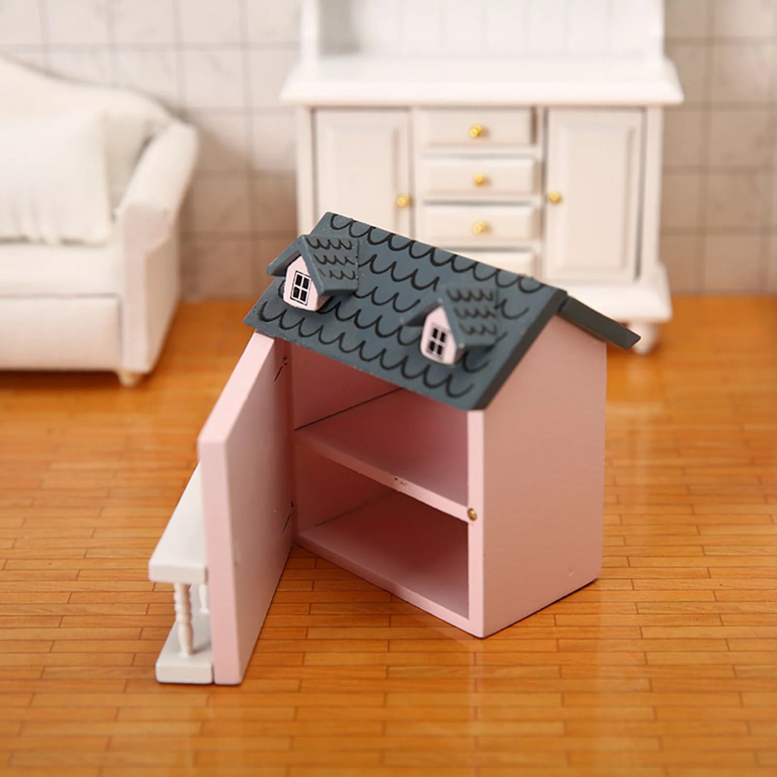 Miniature Villa Dollhouse with Kitchen Furniture Toy L15236