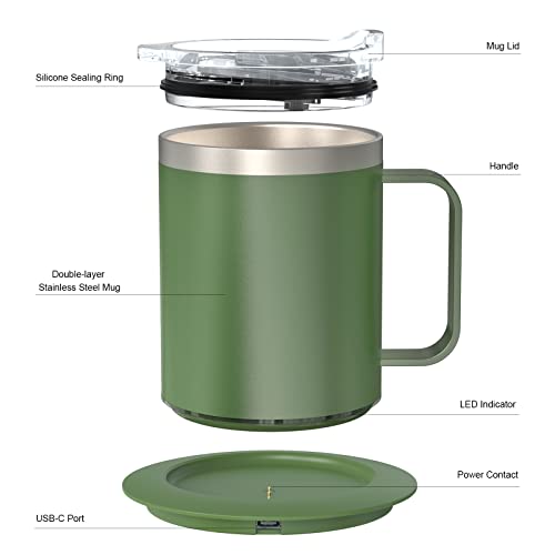 12oz Self Heating Stainless Steel Coffee Mug Z11724