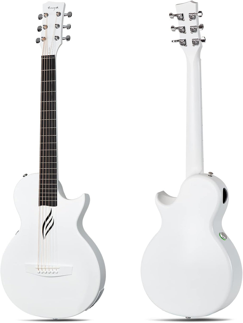 Carbon Fiber Acoustic Electric Guitar 35 Inch Starter Bundle Kit (White) X653851