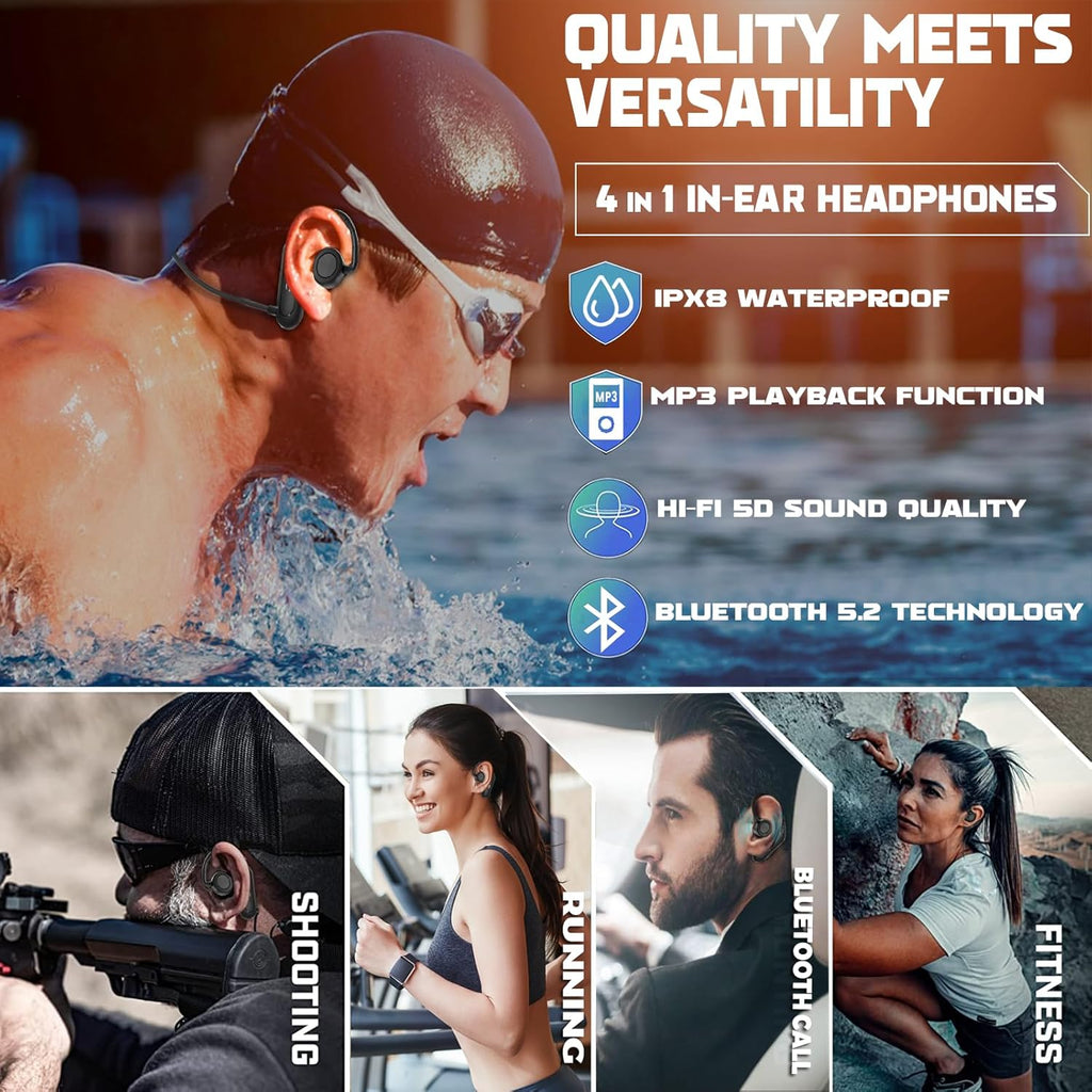 IPX8 Waterproof In-Ear Stereo Wireless Sports Headphones U77842
