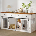 White Wooden Dog Crate Furniture with 2 Drawers R2964