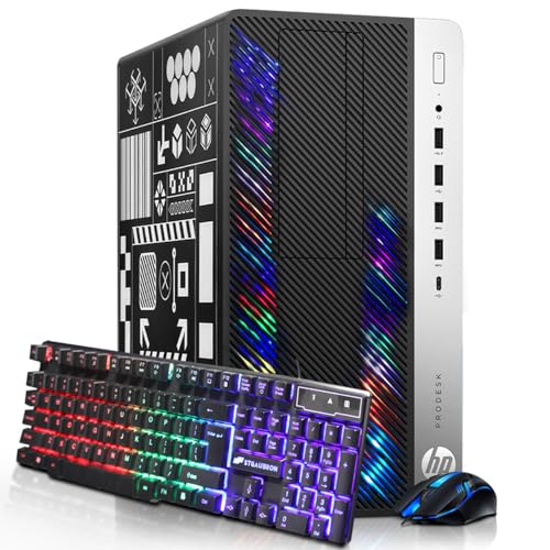RGB Gaming Desktop Computer, Intel Quad Core I5-6500 up to 3.6GHz, GeForce GT 1030 2G, 32GB DDR4, 1T SSD + 3T HDD, Win 10 Pro V21085
