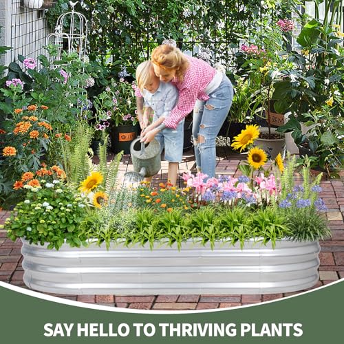 Green Galvanized Raised Garden Bed B2404