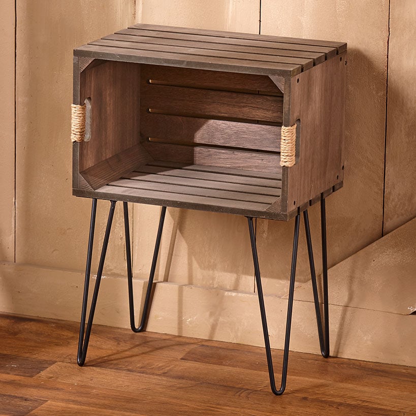 Rustic Wood Crate End Table H21336