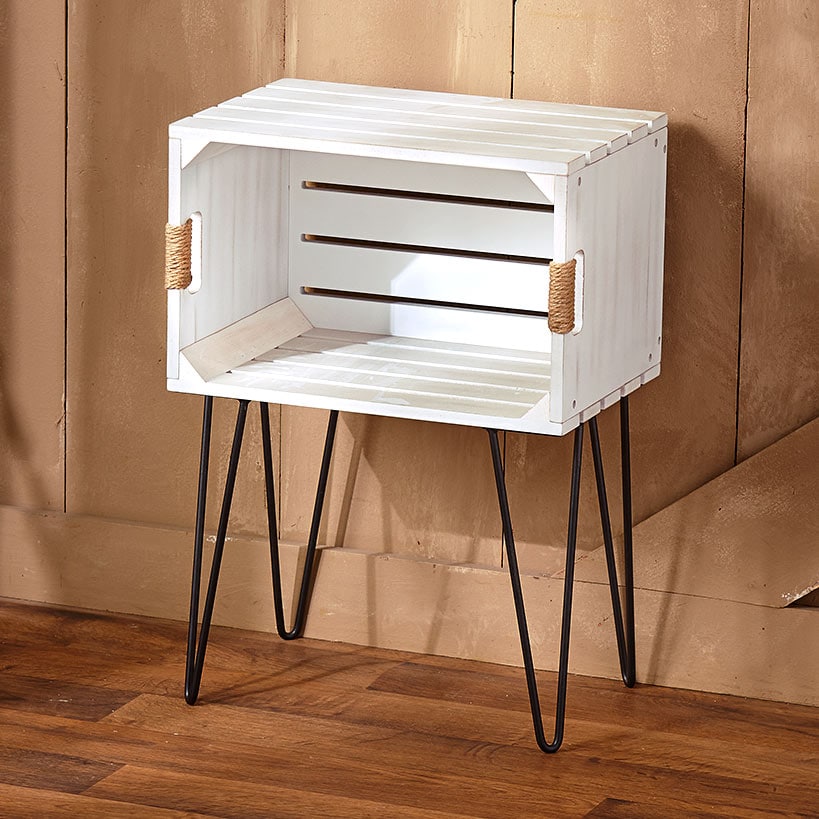 Rustic Wood Crate End Table H21336